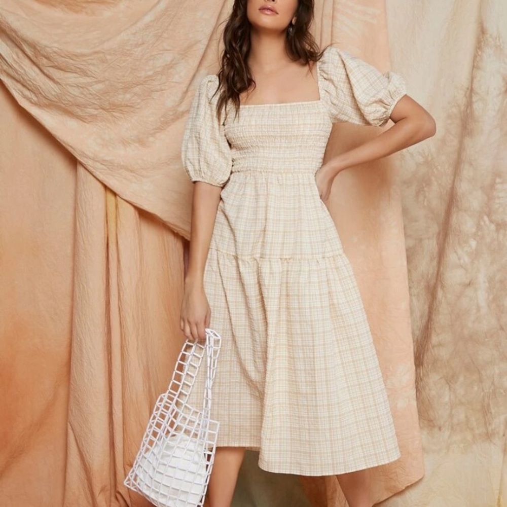 So cute summer smocked gingham dress